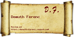 Demuth Ferenc névjegykártya